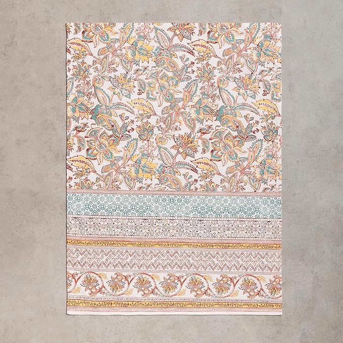 Maison d' Hermine Kitchen Towels Set of 3 100% Cotton 20" x 27.5" Reusable Cloth Tea Dish Towels Absorbent with Hanging Loop for Kitchen Dining Thanksgiving Christmas Decorations (Nila)