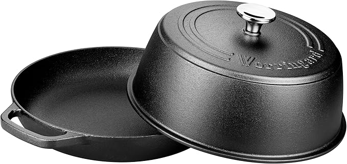 Cast Iron Dutch Oven Pot with Lid for Bread Baking - include Sourdough Bread Baking Supplies like Banneton Bread Proofing Basket, Bread Oven 6 QT, Pre-seasoned