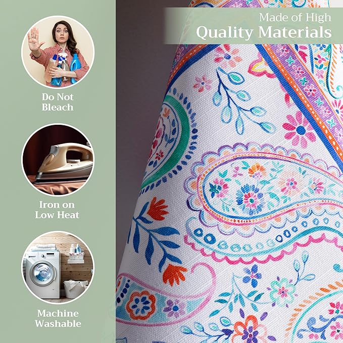 Maison d' Hermine Kitchen Towels Set of 3 100% Cotton 27.50" x 20" Reusable Cloth Tea Dish Towels Absorbent with Hanging Loop for Kitchen, Home, Dining, Cocktail Parties Spring/Summer (Indian Floral)