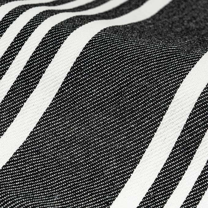 Black Striped Kitchen Towels - 6 Pack, 100% Cotton, 30"x20" Black Cotton Tea Towels - Highly Absorbent, Washable, Durable, Lint-Free All-Season Hand Towels (6 Pack)