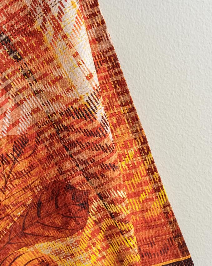 Maison d' Hermine Kitchen Towels Set of 3 100% Cotton 20" x 27.5" Reusable Cloth Tea Dish Towels Absorbent with Hanging Loop for Kitchen Dining Thanksgiving Christmas Decorations (Thanksgiving Tartan)