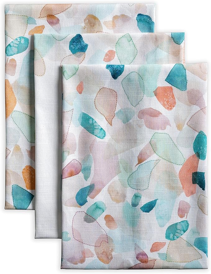 Maison d' Hermine Kitchen Towels Set of 3 100% Cotton 27.50" x 20" Reusable Cloth Tea Dish Towels Absorbent with Hanging Loop for Kitchen, Home, Dining, Cocktail Parties Spring/Summer (Summer Picnic)