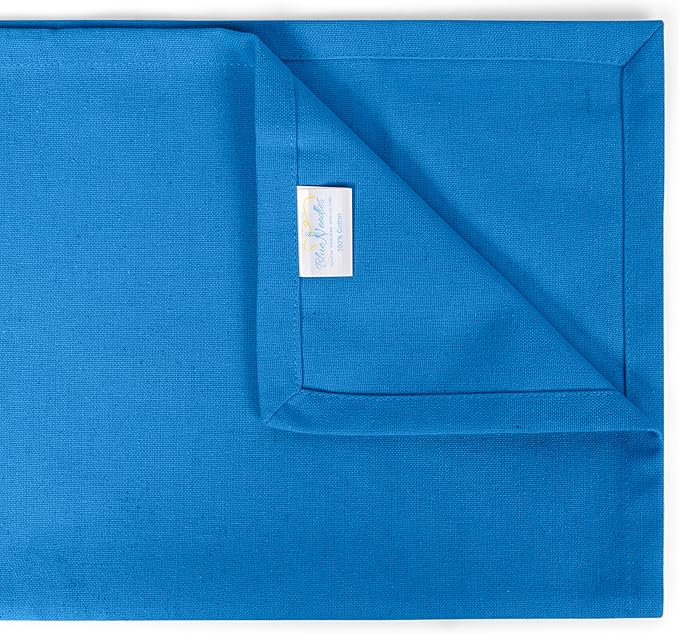 Blue Needles Solid Cloth Napkins Set of 12 Royal Blue 100% Cotton Dinner Napkins 18x18 inches - Soft, Reusable, Absorbent & Washable Fall Thanksgiving Linen, Ideal for Events, Parties & Everyday Use