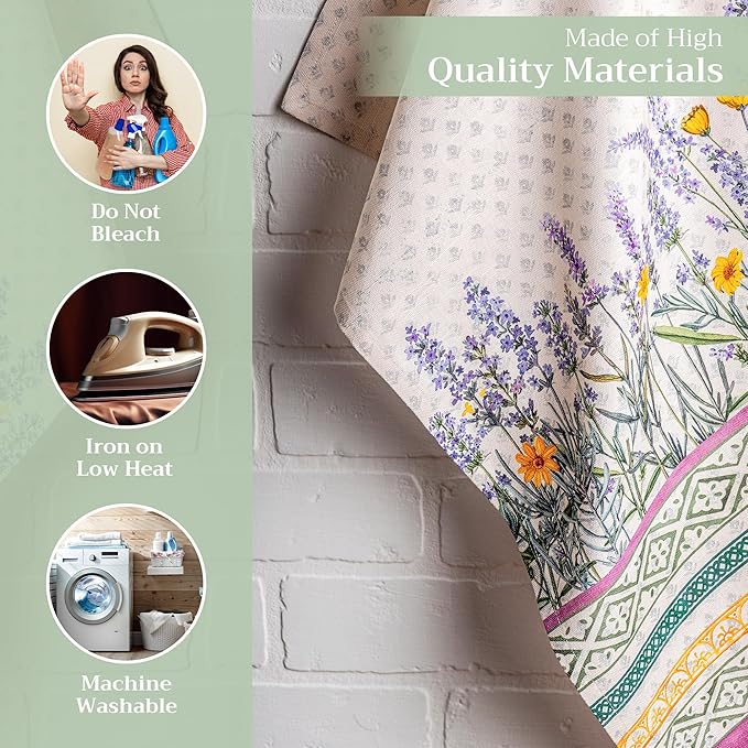 Maison d' Hermine Kitchen Towels Set of 3 100% Cotton 27.50" x 20" Reusable Cloth Tea Dish Towels Absorbent with Hanging Loop for Kitchen, Home, Dining, Cocktail Parties Spring/Summer (Fanny Lavender)