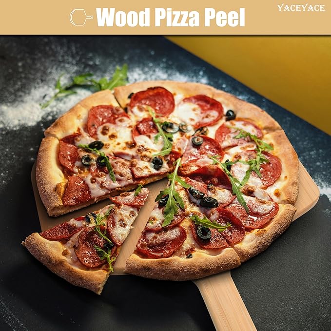 Pizza Spatula Paddle 12 inch, 2Pcs Bamboo Pizza Peel, Bamboo Pizza Spatula Paddle Pizza Paddle