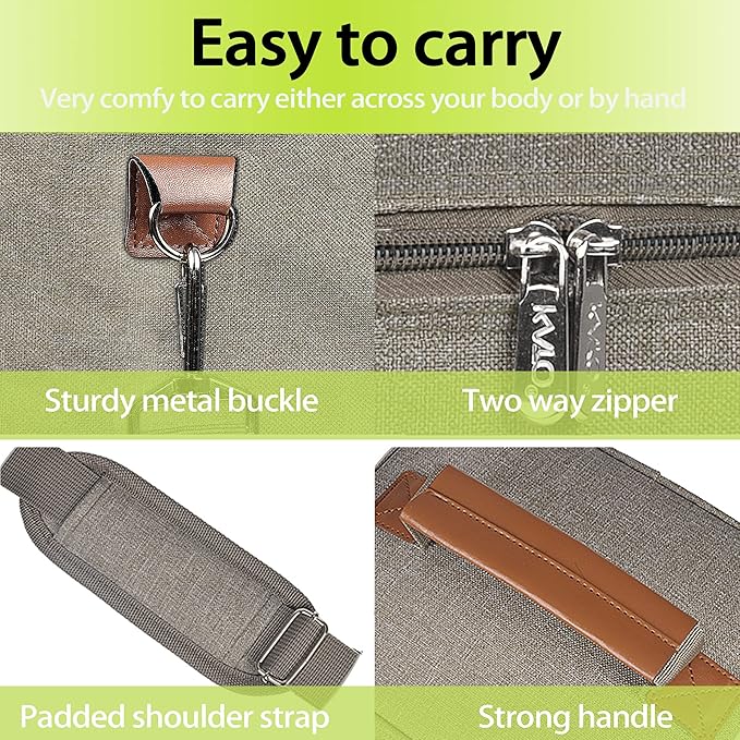 Tirrinia 4 Bottle Wine Gift Carrier - Leakproof & Insulated Padded Portable Wine Carrying Cooler Tote Bag for Travel, BYOB Restaurants, Wine Tasting, Parties, Gift for Wine Lovers, Grey