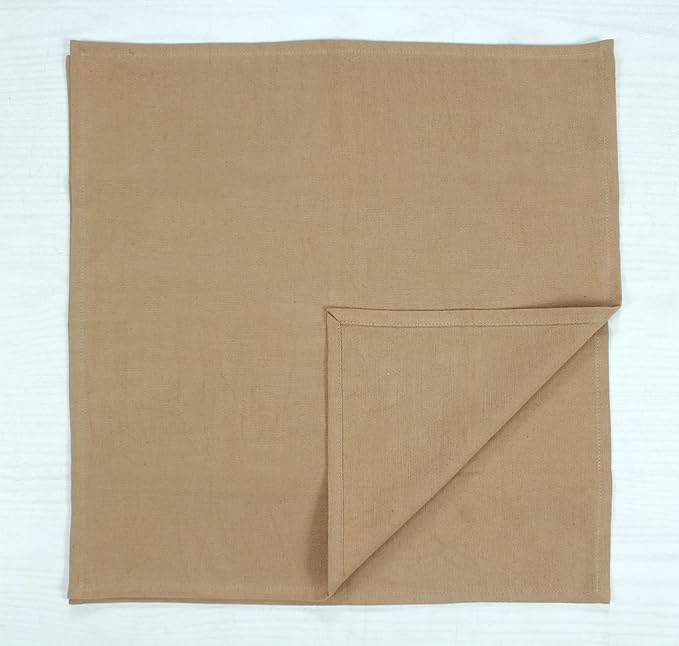 ANA Cloth Napkins Set of 12 (17.5x17.5) inch 100% Cotton Dinner Napkin Washable Hotel Quality Reusable Kitchen & Table Linen for Fall Thanksgiving Family Dinners Weddings & Everyday Use - Brown