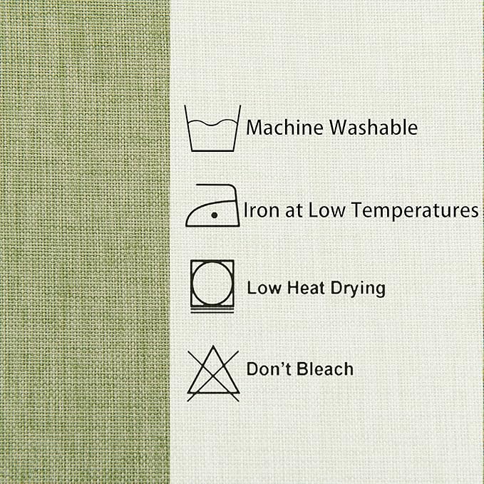 Hiasan 2 Pack Faux Linen Rectangle Tablecloth - Wrinkle and Stain Resistant Washable Table Cloth for Kitchen Dining Room Holiday Table Cover for Party Dinner, Green, 90 x 132 Inch