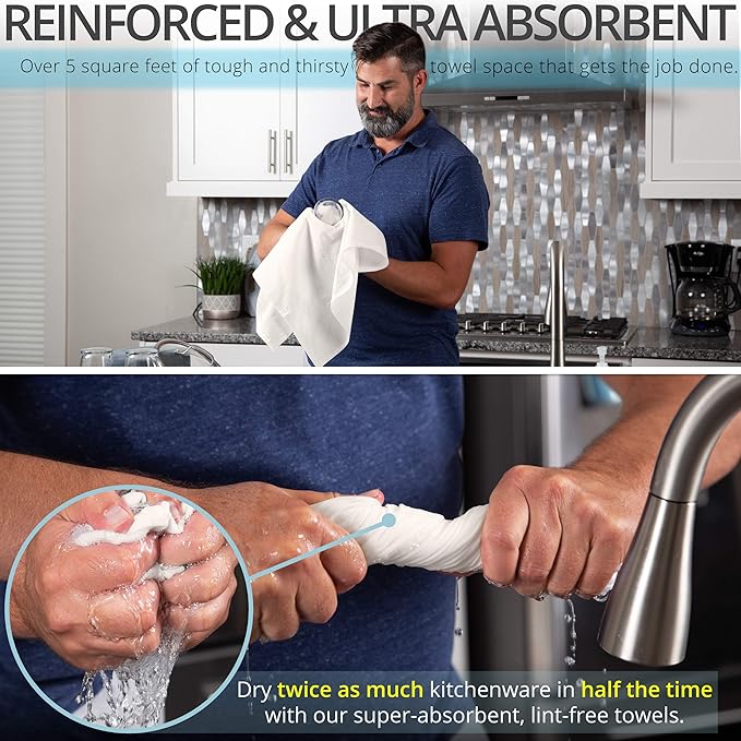 Aunti Em's Kitchen Flour Sack Dish Towels - Natural Cotton for Embroidery and Drying Glass, Hand, Dinnerware - Plain, Thick, Zero-Lint, Highly Absorbent - Set of 13, 27 x 27 Inch, Unbleached Tan