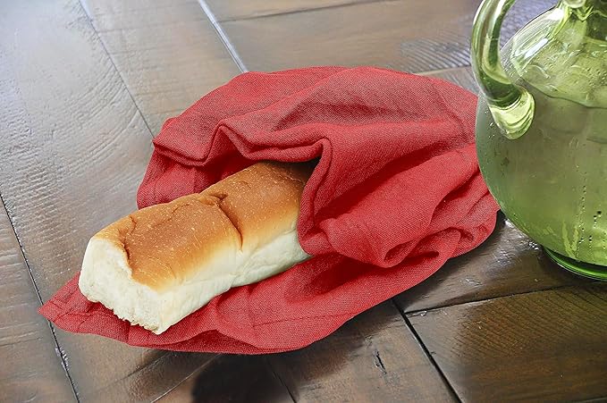 RUVANTI Flour Sack Towels 6 Pack 28x28 Inch, 100% Cotton Tea Towel, Reusable, Machine Washable, Absorbent BarTowels - Dish Cloth Perfect for Drying Dishes & Cleaning - Red