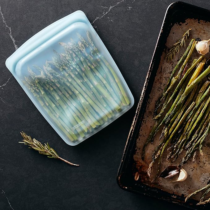 Stasher Premium Silicone Reusable Food Storage Half Gallon Bag, Tide Pool, Microwave, Sous Vide, Dishwasher, Oven and Freezer Safe, BPA Free, Leak-free, Eco-friendly, 64 Oz