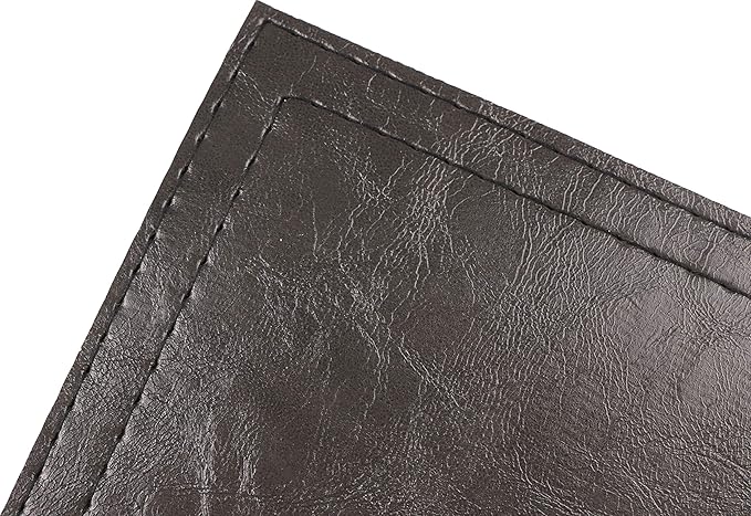 Waterproof PU Placemats, Faux Leather Dinging Table Mat, Set of 6, Easy to Wipe Off Scrub Vinyl Mat, Heat & Stain Resistant for Office Conference Table, Home Decor G Graphite Grey