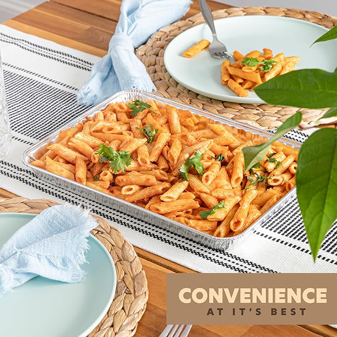 PLASTICPRO Aluminum Pans 20 Pack Disposable Cookie Sheets 9'' x 13'' Baking Pans Premium Quality Heavy Duty Cookie Sheet Pans