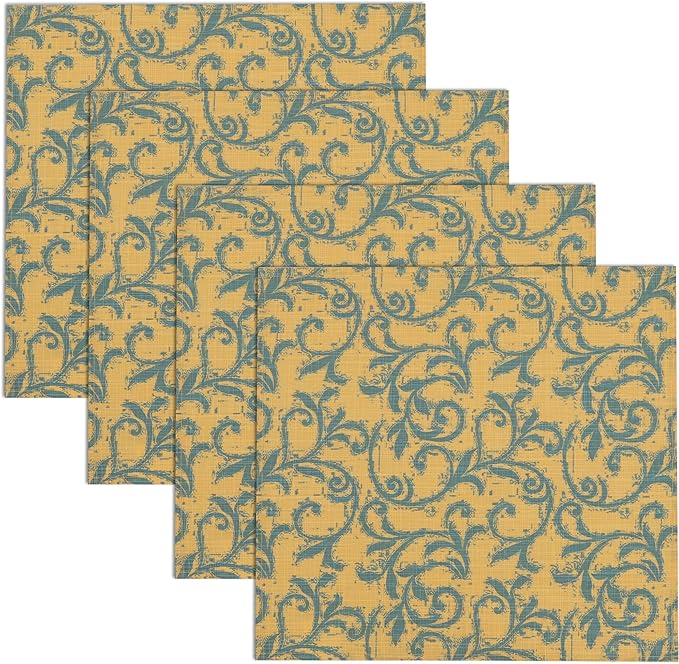 RUVANTI Cloth Napkins Set of 12 Cotton 100%, 18x18 Inches Napkins Cloth Washable, Soft, Absorbent. Cotton Napkins for Parties, Christmas, Thanksgiving, Weddings, Dinner Napkins Cloth - Vine Spirals