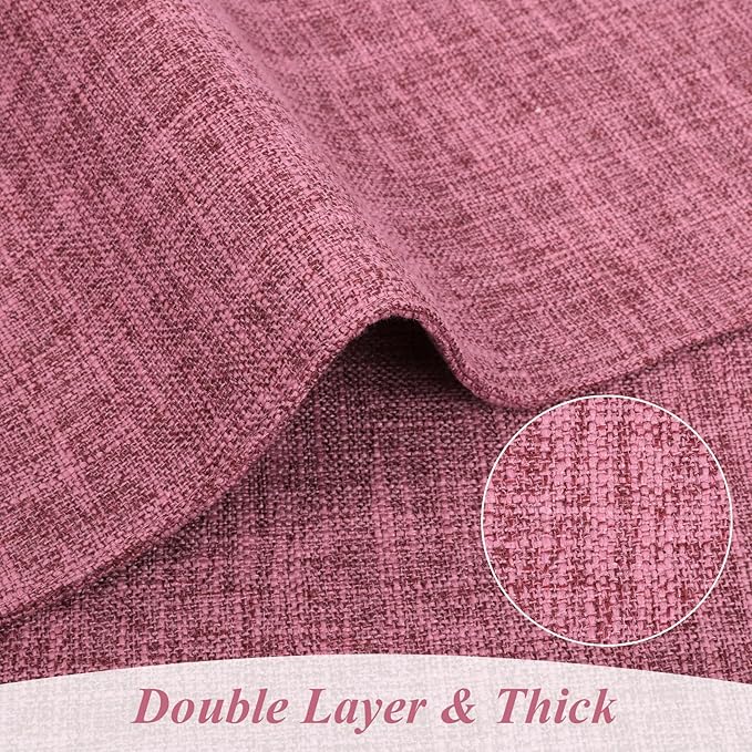 SHACOS Woven Fabric Placemats Set of 4 Heat Resistant Place Mats Non Slip Washable Double Layer Cloth Placemats Reversible Table Mats Kitchen Dining Table Decor (4, Hot Pink)