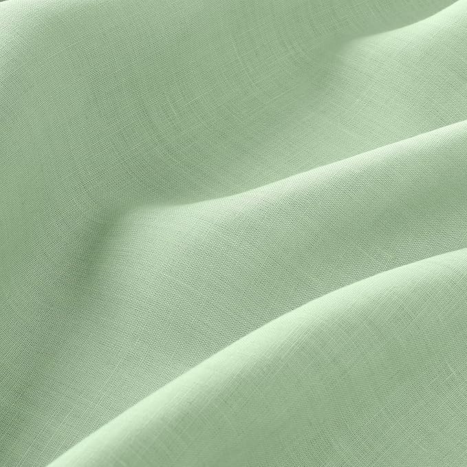 D'Moksha Homes Linen Tablecloth for Rectangle Tables 60 x 132 Inch - 100% Pure Linen Sage Green Table Cloth - Machine Washable Cloth Tablecloth for Fall, Autumn and Halloween