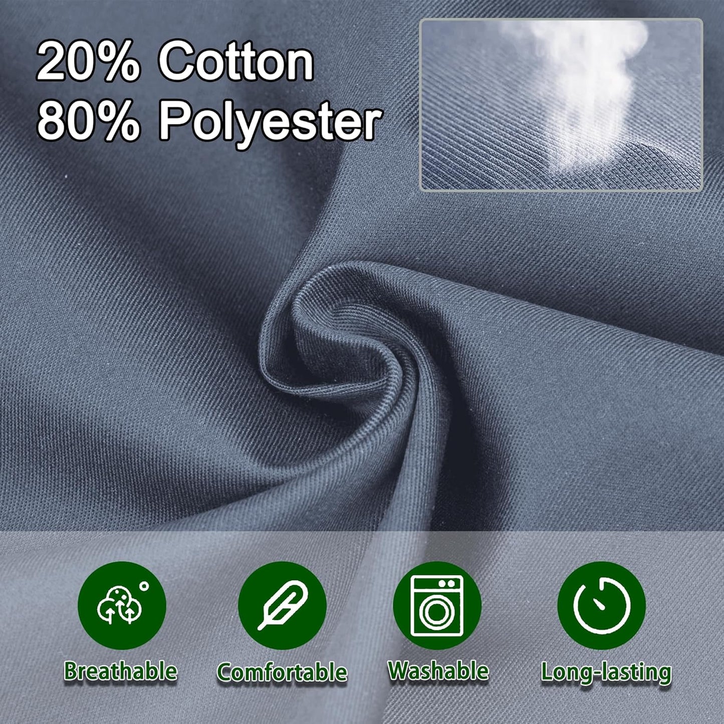 4 Pack Short Server Waitress Chef Apron, Grey Waist Aprons with 3 Pockets for Women Men, Half Apron for Waiter Cooking Dishwashing Cleaning Painting Gardening Barbecue (Polycotton - Grey)