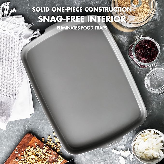 GreenPan Premiere Ovenware Healthy Ceramic Nonstick 13" x 9" Quarter Sheet Baking Pan, PFOA & PFAS-Free, Warp-Free Bakeware, Durable Quick Heating, Oven & Broiler Safe to 600F, Dishwasher Safe, Gray