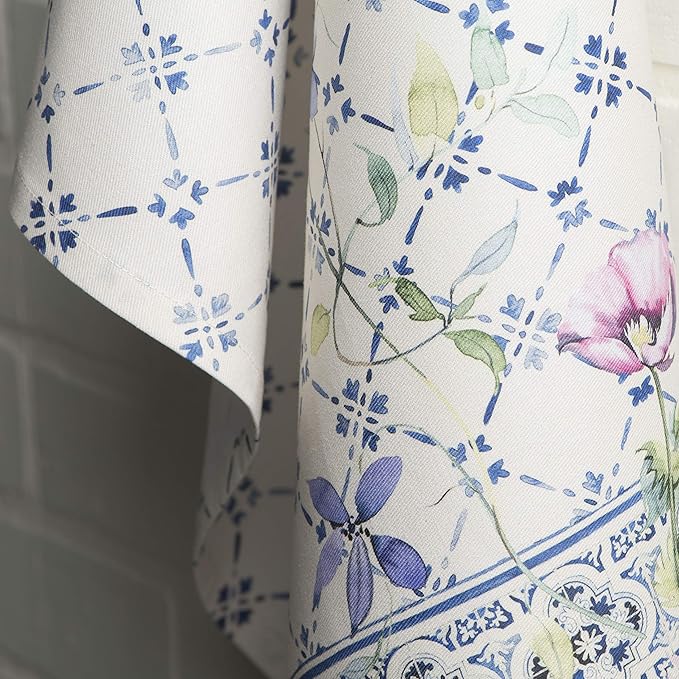 Maison d' Hermine Kitchen Towels Set of 3 100% Cotton 27.50" x 20" Reusable Cloth Tea Dish Towels Absorbent with Hanging Loop for Kitchen, Home, Dining, Cocktail Parties Spring/Summer (Faience)