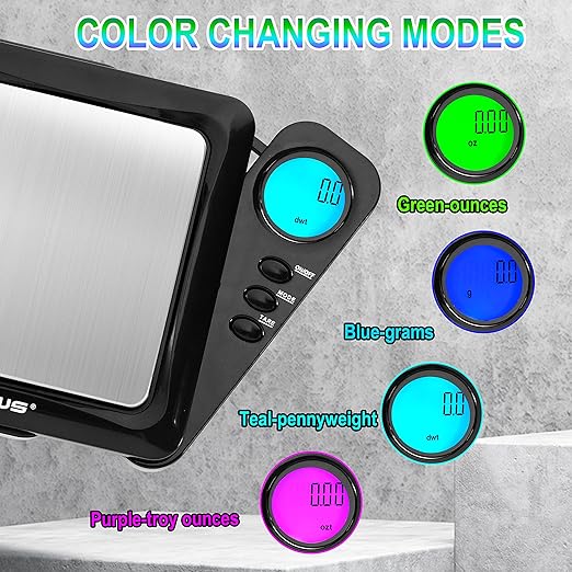 American Weigh Scales Digital Pocket Scale 1200g x 0.1g | Precision Mini Scale 0.1g Accuracy, Pocket Gram Scale for Kitchen, Lab, Gold, Gems & Coin Scale, Smart Digital Scale with Tare Function