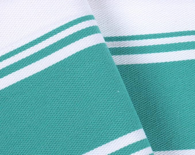 AMOUR INFINI Cotton Kitchen Towels - Set of 4 Highly Absorbent, Ultra Tea Towel with Hanging Loop, 20x28 Inch Quick Drying Dish Cloths for Cleaning Dishes (Turquoise)