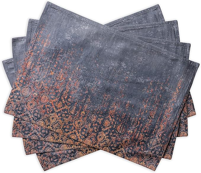 Maison d' Hermine Placemats Set of 4 100% Cotton Washable Cloth Place Mats, Reusable Table Mats for Thanksgiving Christmas Decorations Kitchen Dining Party Wedding Restaurant (Imperfection, 13" x 19")
