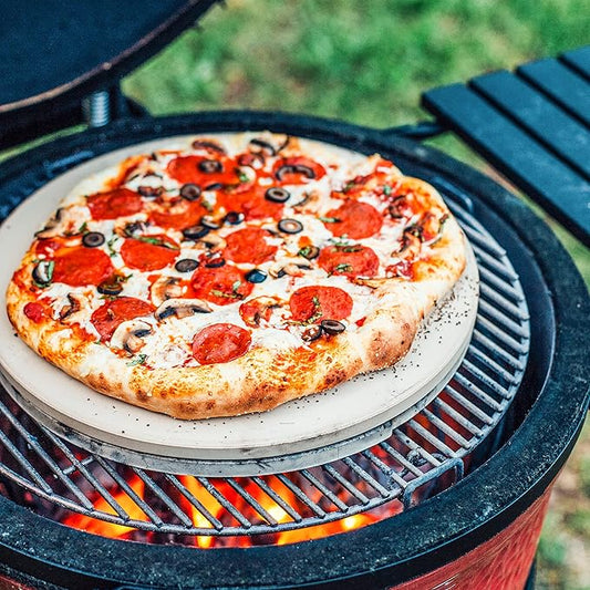 Kamado Joe 15-inch Ceramic Pizza Stone for Brick-Oven Style Pizza Compatible with Kamado Joe Classic Joe 18-inch Charcoal Grill and Smokers, Model KJ-PS23