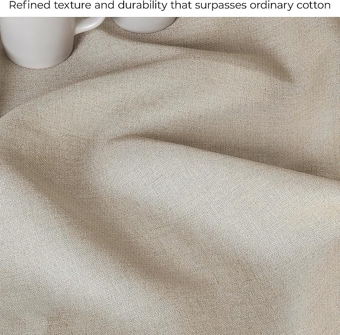 D'Moksha Homes Natural Linen Tablecloth 60 x 84 Inch - 100% Pure Linen Table Cloth for Rectangle Tables - Machine Washable Tablecloth for Fall, Autumn and Halloween