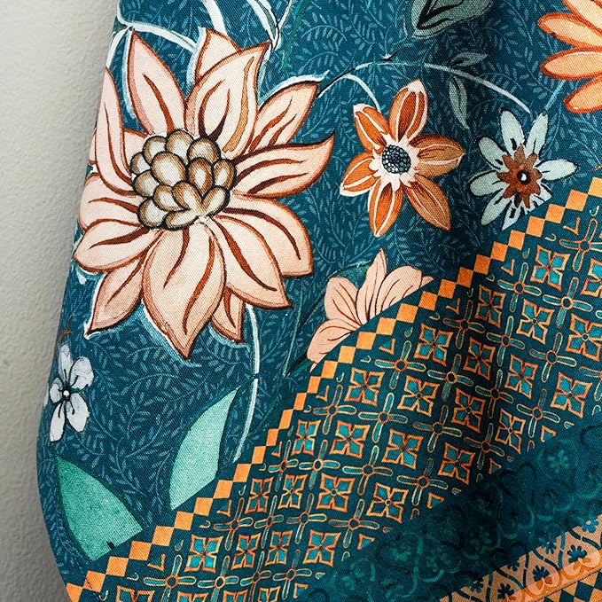 Maison d' Hermine Kitchen Towels Set of 3 100% Cotton 20" x 27.5" Reusable Cloth Tea Dish Towels Absorbent with Hanging Loop for Kitchen Thanksgiving Christmas Decorations (Luxury Loft - Dark Teal)