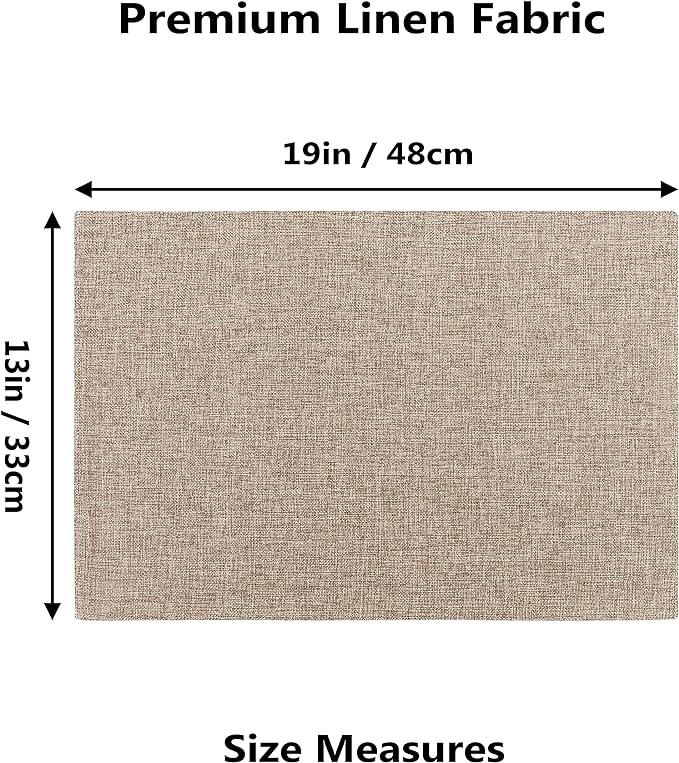 Home Brilliant Linen Placemats Set of 4 Heat Resistant Dining Table Cloth Place Mats Kitchen Table Mats Placemats Table Spring Decor, Natural Linen