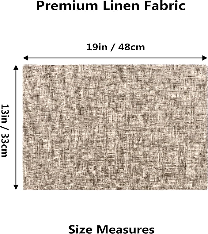 Home Brilliant Linen Placemats Set of 8 Heat Resistant Dining Table Cloth Place Mats Kitchen Table Mats Placemats Table Decor, Natural Linen