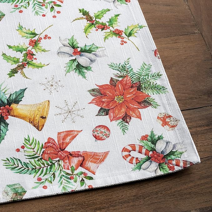 Maison d' Hermine Placemats Set of 4 100% Cotton Washable Cloth Place Mats, Reusable Table Mats for Thanksgiving Christmas Decorations Kitchen Dining Party Wedding Restaurant (Chromo, 13" x 19")