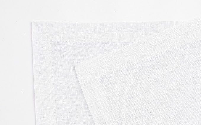 Solino Home Linen White Placemats Set of 4 - 100% Pure Linen Placemats 14 x 19 Inch for Fall, Autumn, Winter, Thanksgiving, Christmas, Holiday - Fete