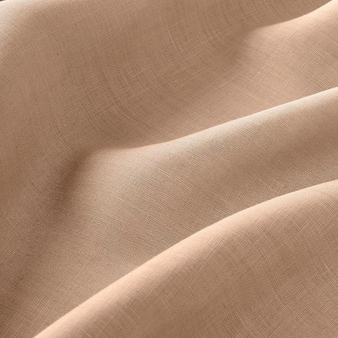 D'Moksha Homes Linen Tablecloth for Rectangle Tables 60 x 140 Inch - 100% Pure Linen Champagne Beige Tablecloth - Machine Washable Table Cloth for Fall, Autumn and Halloween