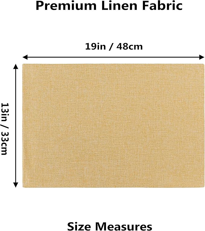 Home Brilliant Cloth Placemats Set of 4 Linen Placemat Washable Heat Resistant Dining Table Place Mats for Kitchen Table Holiday Dinner Fall Decoration, Yellow