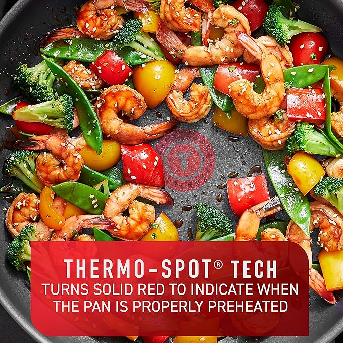 T-Fal Platinum Stainless Steel Fry Pan 12 Inch Induction Oven Safe up to 500F Cookware, Pots and Pans, Dishwasher Safe Silver