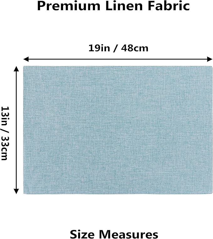 Home Brilliant Cloth Placemats Set of 4 for Holiday Dinner Linen Placemat Heat Resistant Dining Table Place Mats for Kitchen Table, 13 x 19 inches, Teal