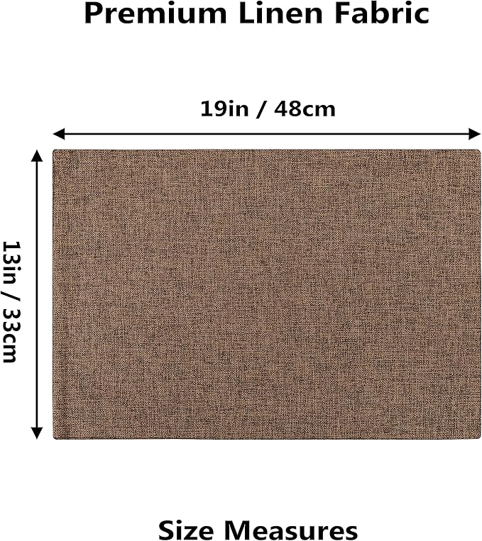 Home Brilliant Set of 6 Placemats Heat Resistant Dining Table Cloth Place Mats Kitchen Table Mats, Brown
