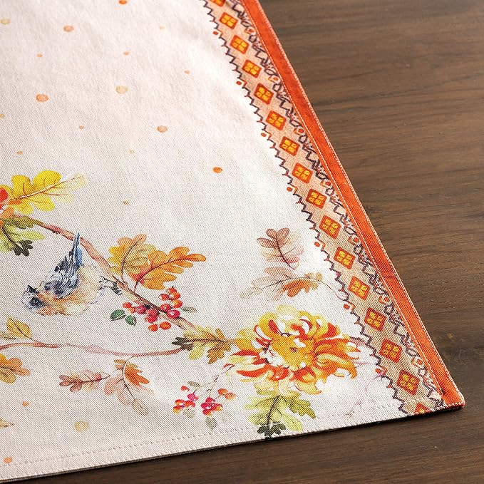 Maison d' Hermine Placemats Set of 4 100% Cotton Washable Cloth Place Mats, Reusable Table Mats for Thanksgiving Christmas Decorations Kitchen Dining Party Wedding (Kelim - Prairie, 13" x 19")