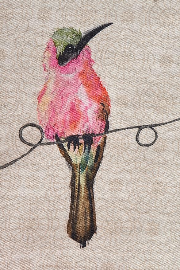 Maison d' Hermine Placemats Set of 2 100% Cotton Washable Cloth Place Mats, Reusable Table Mats for Kitchen Dining Decoration, Party, Wedding, Restaurant Spring/Summer (Birdies On Wire, 13" x 19")