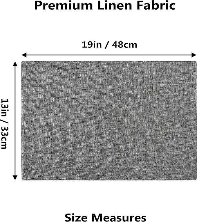 Home Brilliant Table Place Mats Fabric Cloth Placemats Set of 4 Heat Resistant Dining Linen Place Mats Kitchen, Dark Grey