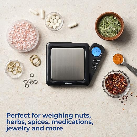 American Weigh Scales 100g x 0.01g Digital Pocket Weight Scale | High Precision Digital Gram Scale 0.01g Accuracy Pocket Scales LCD Display Grams Ounces, Powder, Ideal for Kitchen Lab Jeweller Coins