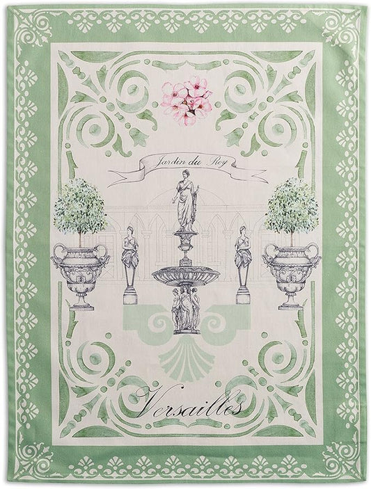 Maison d' Hermine Kitchen Towels Set of 2 100% Cotton 27.50" x 20" Reusable Cloth Tea Dish Towels Absorbent with Hanging Loop for Kitchen, Home, Dining, Cocktail Parties Spring/Summer (Jardin Du Roy)