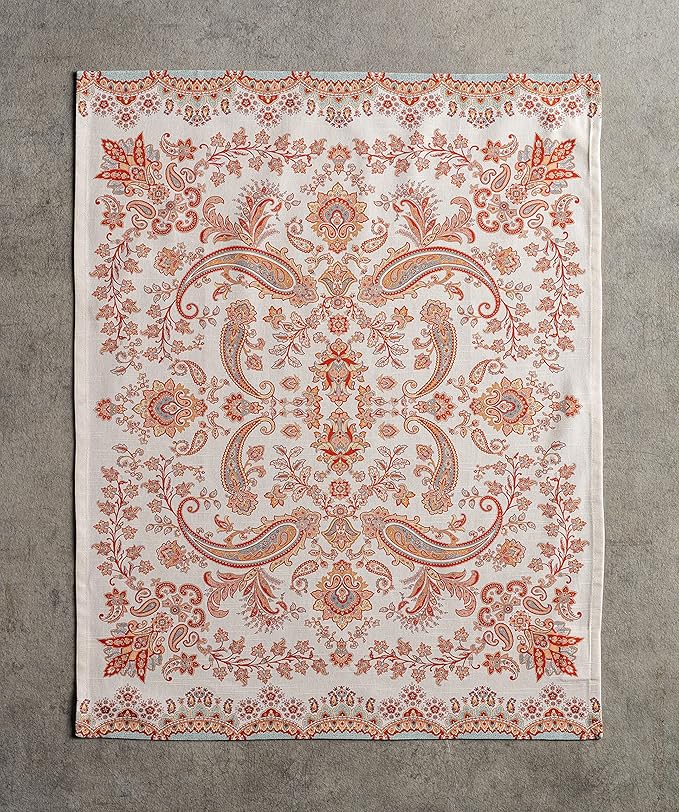 Maison d' Hermine Kitchen Towels Set of 3 100% Cotton 20" x 27.5" Reusable Cloth Tea Dish Towels Absorbent with Hanging Loop for Kitchen Dining Thanksgiving Christmas Decorations (Cachemire)