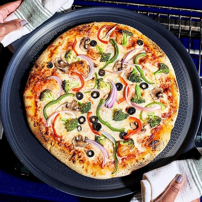 HexClad Hybrid Nonstick Pizza Steel for Pizzas and Flatbreads Up to 14", Dishwasher-Friendly, Oven and BBQ-Safe Up to 900°F