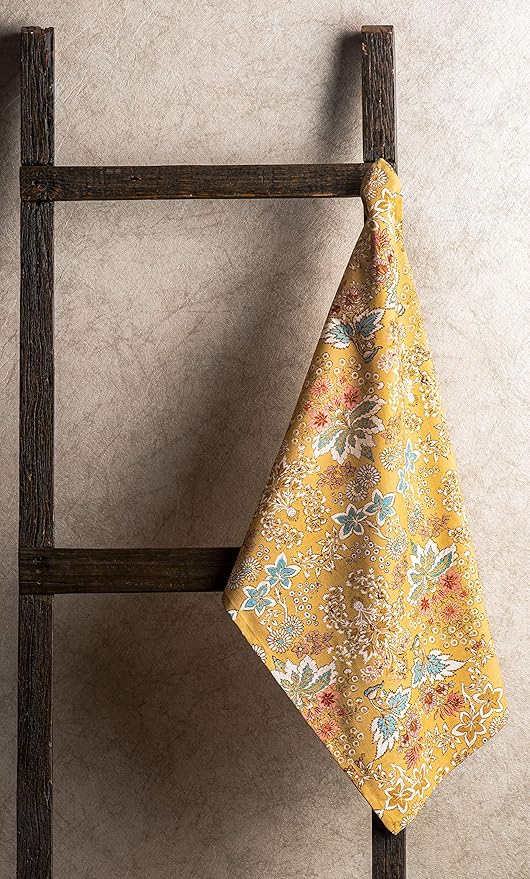 Maison d' Hermine Kitchen Towels Set of 3 100% Cotton 27.50" x 20" Reusable Cloth Tea Dish Towels Absorbent with Hanging Loop for Kitchen, Home, Dining, Cocktail Parties Spring/Summer (Marquise)