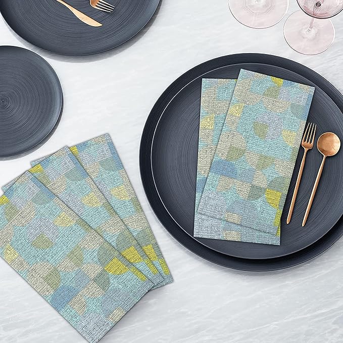 RUVANTI Cloth Napkins Set of 12 Cotton 100%, 18x18 Inches Napkins Cloth Washable, Soft, Absorbent. Cotton Napkins for Parties, Christmas, Thanksgiving, Weddings, Dinner Napkins Cloth - Quarterly