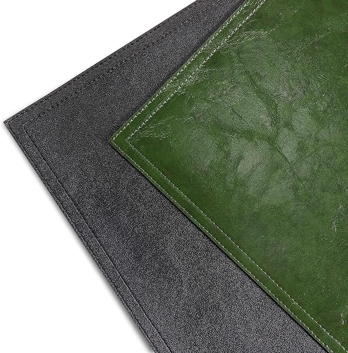 Waterproof PU Placemats, Faux Leather Dining Table Mat, Set of 6, Easy to Wipe Off Scrub Vinyl Mat, Heat & Stain Resistant for Office Conference Table, Home Decor