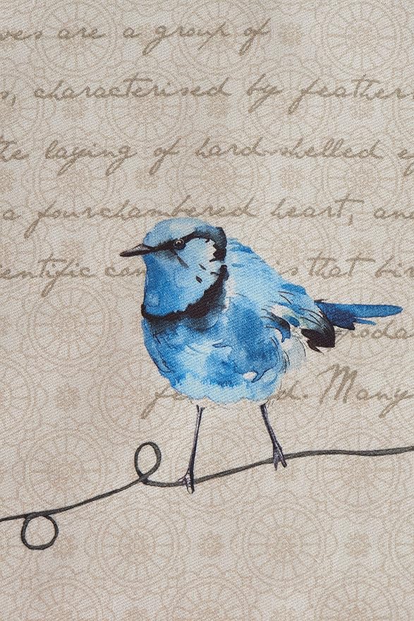 Maison d' Hermine Placemats Set of 2 100% Cotton Washable Cloth Place Mats, Reusable Table Mats for Kitchen Dining Decoration, Party, Wedding, Restaurant Spring/Summer (Birdies On Wire, 13" x 19")