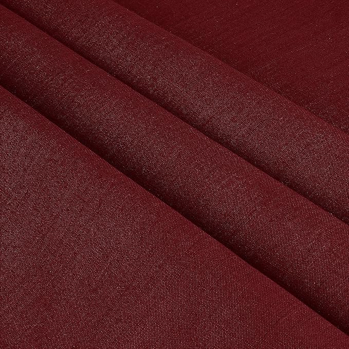 D'Moksha Homes Linen Tablecloth 60 x 120 Inch - 100% Pure Linen Dark Red Table Cloth for Rectangle Tables - Machine Washable Cloth Tablecloth for Summer, Fall and Halloween